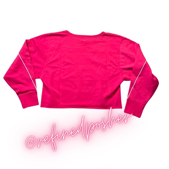 Rag & Bone Script Logo Cropped Hoodie size Large NWT Bright Rose MSRP $225 - Picture 3 of 4